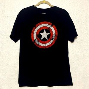 Marvel, Captain America star T-shirt, black and size large